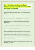 Serv-Safe Manager Practice Exam Questions with accurate answers, 100% Accurate, graded A+