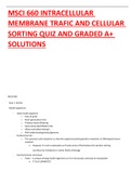 MSCI 660 INTRACELLULAR MEMBRANE TRAFIC AND CELLULAR SORTING QUIZ WITH SOLUTIONS GRADED A+ 