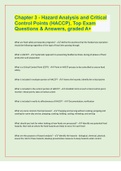 Chapter 3 - Hazard Analysis and Critical Control Points (HACCP), Top Exam Questions & Answers, graded A+