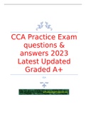 CCA Practice Exam questions & answers 2023 Latest Updated Graded A+