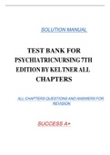 TEST BANK FOR PSYCHIATRICNURSING 7TH EDITION BY KELTNER ALL CHAPTERS