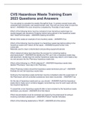 CVS Hazardous Waste Training Exam 2023 Questions and Answers
