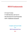 HESI Fundamentals Exam (15 Versions, 1000+ Q & A, Latest) / Fundamentals HESI Exam |Real + Practice Exam| 