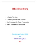 HESI Med-Surg Exam (24 Versions, 1500+ Q & A, Latest-2023) / Med-Surg HESI Exam / HESI Med Surg Exam / Med Surg HESI Exam  |Real + Practice Exam| 