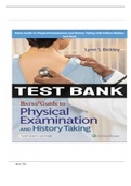 Test Bank For Bates' Guide To Physical Examination and History Taking 13th Edition By Lynn S. Bickley 9781496398178 Chapter 1-27 Complete Guide .