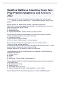 Health & Wellness Coaching Exam Test Prep Practice Questions and Answers 2023