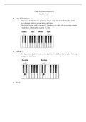 MU1312: Piano Keyboard Objectives Module Notes