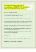 American Politics and the US Constitution - C963 WGU, Questions with accurate answers, rated A