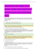 NURRSING 055 MNN VATI BASIC CARE AND COMFORT QUESTIONS AND ANSWERS 2023