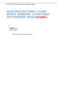 NURS 6501N 2023 WEEK 11 EXAM SPRING  SEMESTER   LATEST EXAM WITH ANSWERS  98/100 (complete ) 