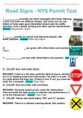 NYS Permit Road Signs Test 2023 Questions and Answers (Verified Answers)