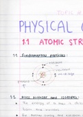 AQA A-level Chemistry, Topic  1.1  Atomic structure, detailed summary notes,