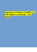 Maternity & Women’s Health Care Maternity & Women’s Health Care  12th Edition  Lowdermilk Test  Bank