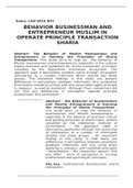 BEHAVIOR BUSINESSMAN AND ENTREPRENEUR MUSLIM IN OPERATE PRINCIPLE TRANSACTION SHARIA