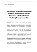 The Concept of Entrepreneurship in Al-Azhar Interpretation and Its Relevance with Eye Material Studying Entrepreneurship