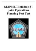 SEJPME II Module 8 - Joint Operations Planning Post Test