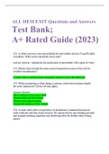 ALL HESI EXIT Questions and Answers Test Bank;  A+ Rated Guide (2023)