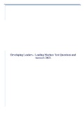 Developing Leaders - Leading Marines Test Questions and Answers 2023.