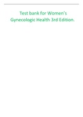 Test bank for Women’s Gynecologic Health 3rd Edition.