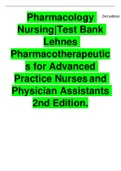 Pharmacology Nursing|Test Bank Lehnes Pharmacotherapeutics for Advanced Practice Nurses and Physician Assistants 2nd Edition.