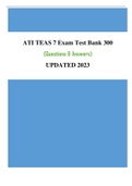 ATI TEAS 7 Exam Test Bank 300 (Questions & Answers) UPDATED 2023