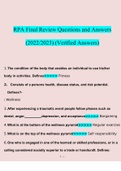 RPA Final Review questions verified with 100% correct answer