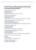 C214 Financial Management Overview Concept Quiz Answers 2023