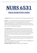 NURS 6531 FINAL EXAM STUDY GUIDE