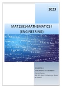 MAT1581 ASSIGNMENT 01 SOLUTIONS, SEMESTER 1, 2023