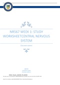 NR567 Week 1: Study Worksheet Central Nervous System 2023