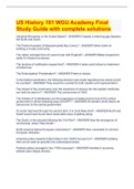 US History 101 WGU Academy Final Study Guide with complete solutions