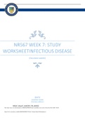 NR567 Week 7: Study Worksheet Infectious Disease