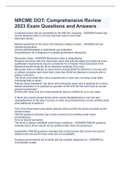 NRCME DOT: Comprehensive Review 2023 Exam Questions and Answers