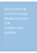 Exam (elaborations) Test bank Basic Pharmacology for Nurses 19th Edition Michelle J. Willihnganz Clayton, Samuel L. Gurevitz