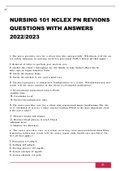 NURSING 101 NCLEX PN REVIONS QUESTIONS WITH ANSWERS 2022/2023