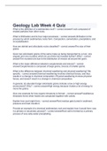 Geology Lab Week 4 Quiz 2023 with verified questions and answers