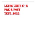 LETRS Units 5 - 8  Pre & Post  Test_2023.QUESTIONS & ANSWERS LATEST