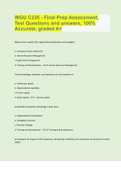 WGU C235 - Final Prep Assessment, Test Questions and answers, 100% Accurate, graded A+