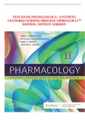 TESTBANK PHARMACOLOGY;A PATIENT CENTERED NURSING PROCESS APPROACH, 11TH EDITION>CHAPTER 1- 58<NEWEST VERSION 100% VERIFIED.