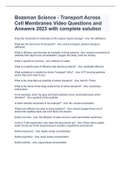 Bozeman Science - Transport Across Cell Membranes Video Questions and Answers 2023 with complete solution