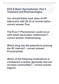 ECG & Basic Dysrhythmias: Part 3 Treatment and Pharmacologics with 100% correct answers