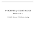 NUR 2633 Study Guide for Maternal Child Exam 1, NUR 2633 Maternal Child Health Nursing, Rasmussen College.