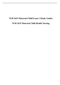 NUR 2633 Maternal Child Exam 1 Study Guide, NUR 2633 Maternal Child Health Nursing, Rasmussen College.