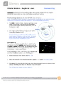 Gizmos - Orbital Motion – Kepler’s Laws Answer Key 2022/2023