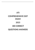 ATI COMPREHENSIVE EXIT EXAM LATEST UPDATE 2024/2025 180 CORRECT QUESTIONS ANSWERS.