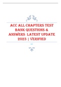 ACC ALL Chapters COVERED Test Bank questions & answers  LATEST UPDATE 2023 | verified