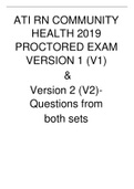 ATI RN COMMUNITY HEALTH 2019 PROCTORED EXAM VERSION 1 (V1)  &  Version 2 (V2)- Questions from  both sets