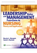 LEARDERSHIP ROLES AND MANAGEMENTFUNCTIONS IN NURSING 10  TH EDITION MARQUIS HUSTON  TESTBANK.