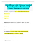 NBRC Study Guide (National Board of Respiratory Care) Questions and Answers with Verified Solutions