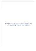 ATI RN Pharmacology Proctored Exam 2022/2023 , RN ATI Pharmacology Proctored Exam 2022 /2023